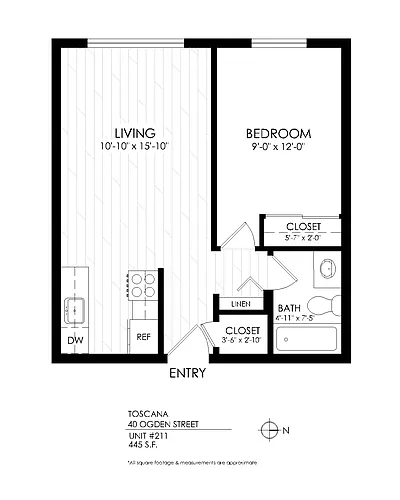 Floor plan 1 Bedroom-Upgraded