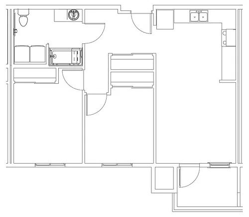 Floor plan Two Bedrooms