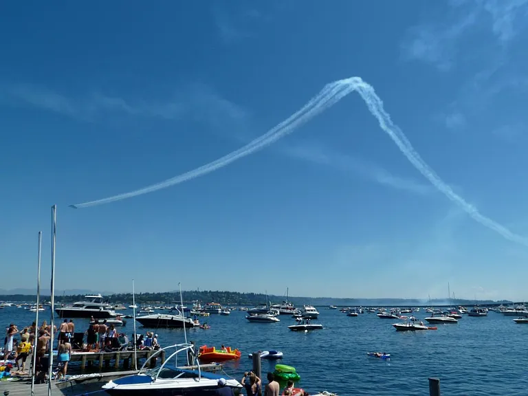 Watching Blue Angel right from the patio/dock.