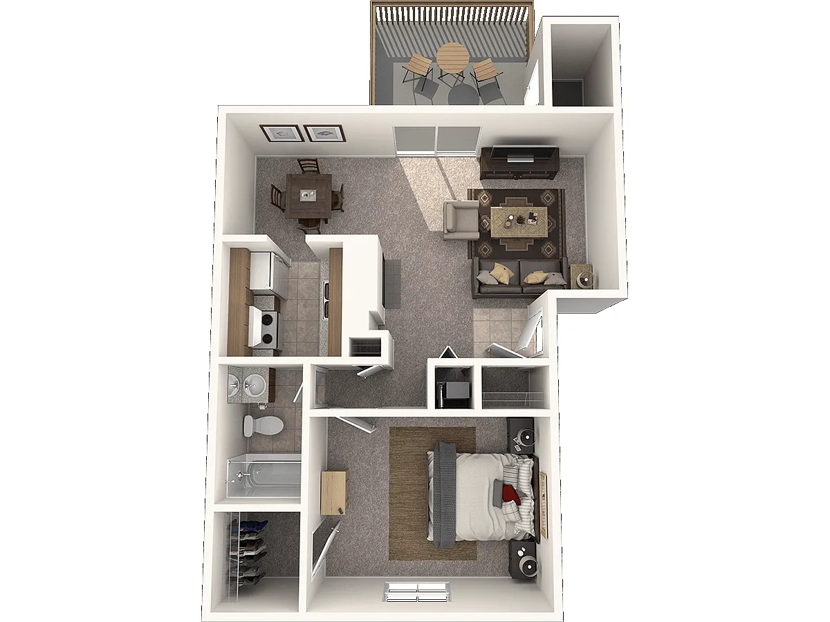 Floor plan The Creek: One Bedroom Apartment