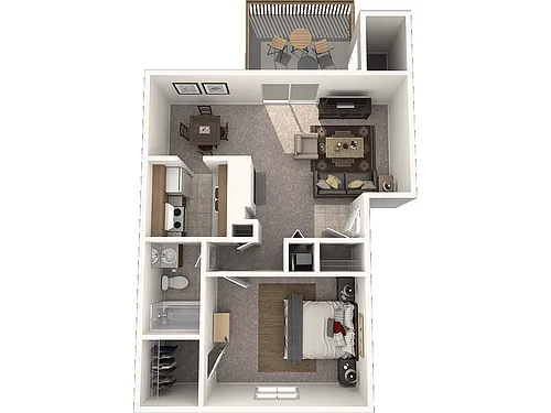 Floor plan The Creek: One Bedroom Apartment