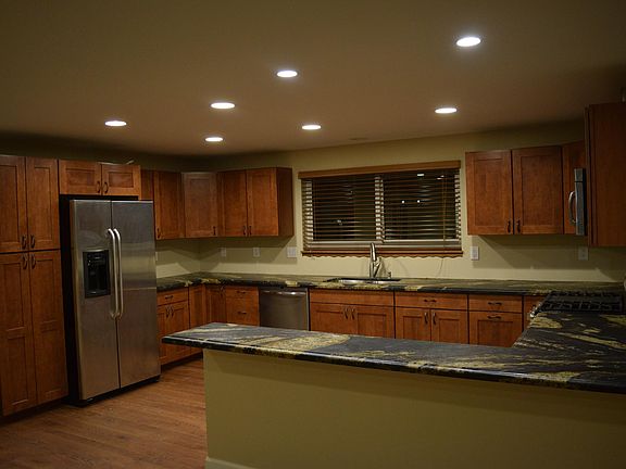 kitchen next to living area.