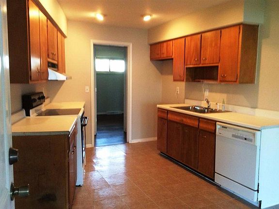 spacious kitchen with new fridge