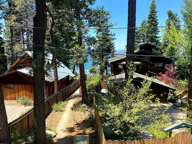 A view of the beach access easement from the West Deck