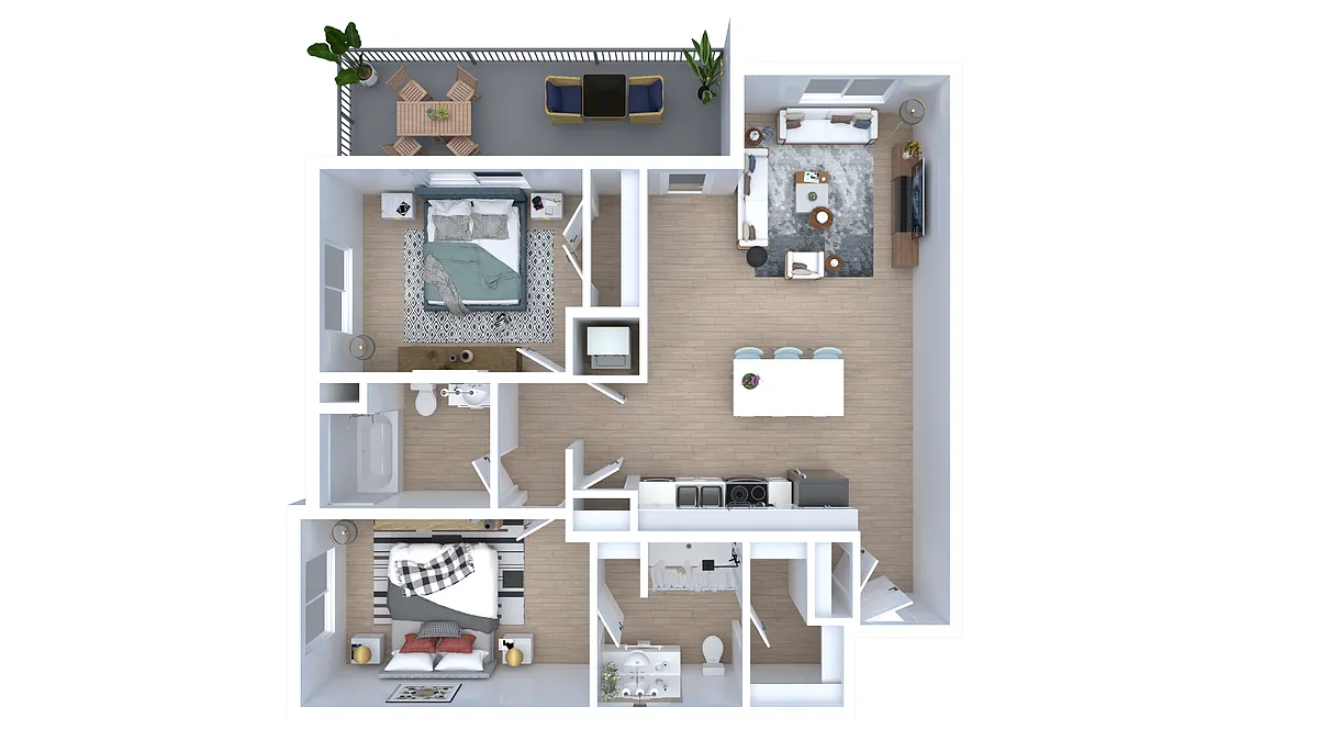 Floor plan Two Bedroom End