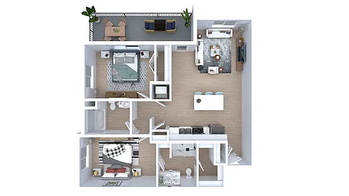 Floor plan Two Bedroom End
