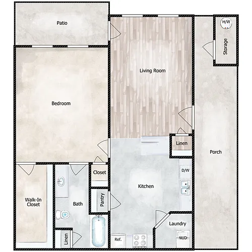 Floor plan 1 Bed 1 Bath