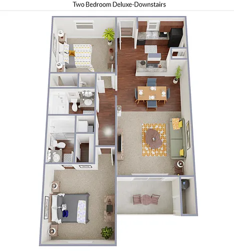 Floor plan Two Bedroom Two Bath Deluxe