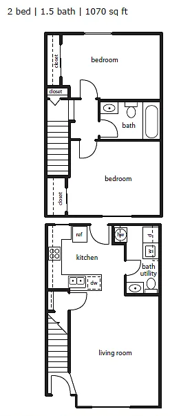 Floor plan Oak Leaf 2x1.5