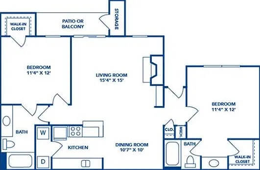 2 Bedroom | 2 Bath | 1050 SF 2 Bedroom | 2 Bath | 1050 SF