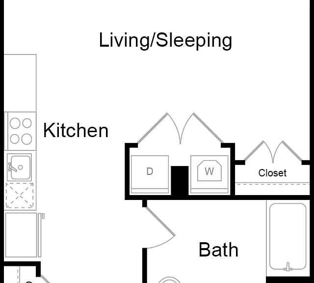 Serenity - S10.2 - 1 Beds - 1 Baths - 520 Sq. ft.