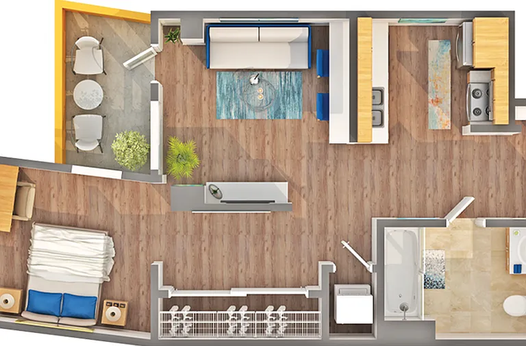 A4 1-Bed Floorplan - Unit 317 A4 1-Bed Floorplan - Unit 317