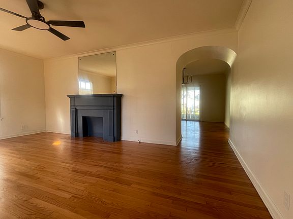 View of the living room from the front door.
