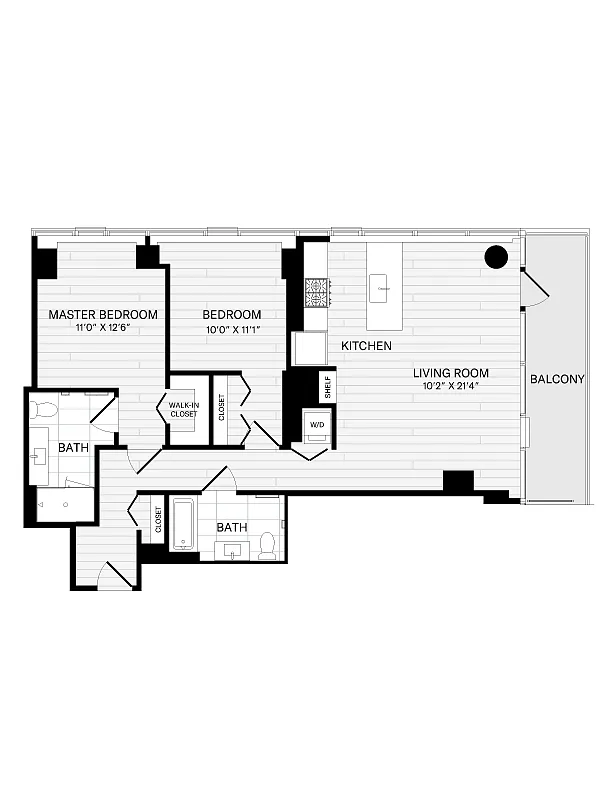 Floor plan 2 Bed/2 Bath-2A-6