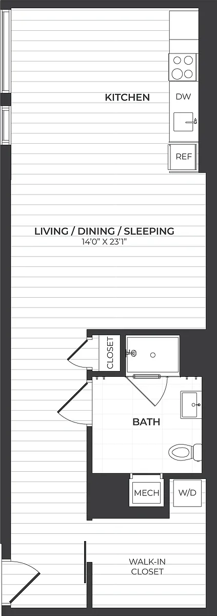 Floor plan Studio-S2-Stone