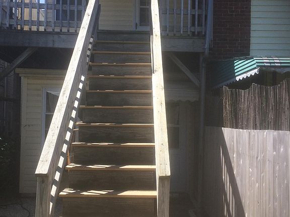 Outside rear entrance to kitchen