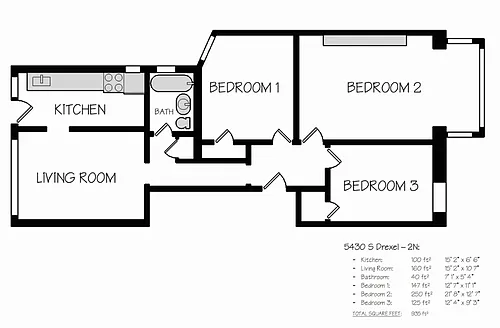 Floor plan Three Bedroom