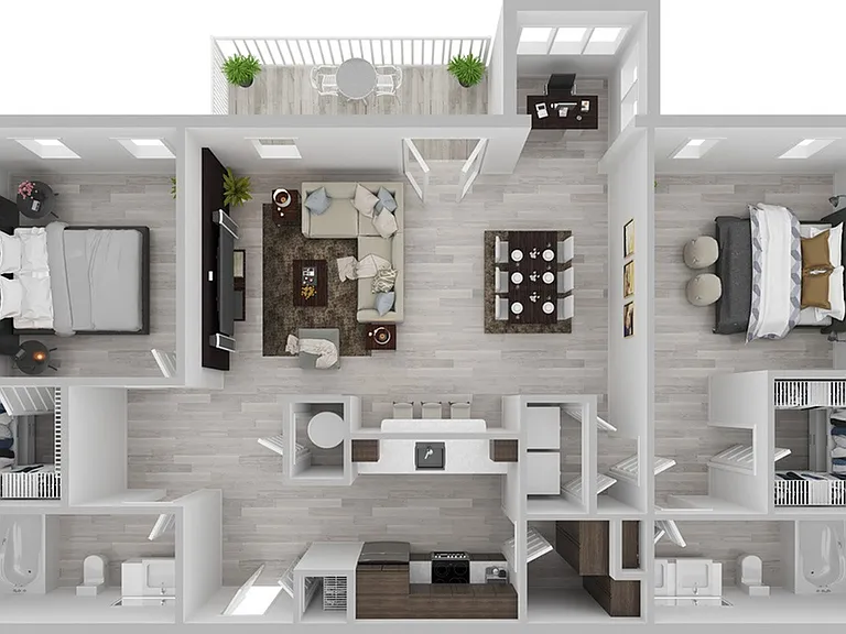 2 Bedroom | 2 Bath | 1296 SF 2 Bedroom | 2 Bath | 1296 SF