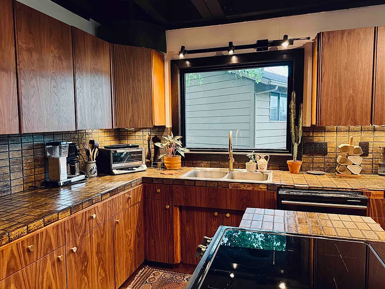 Gourmet kitchen with stainless steel appliances