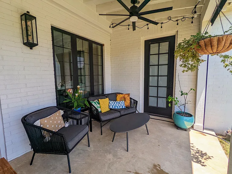 Relaxing back patio space.
