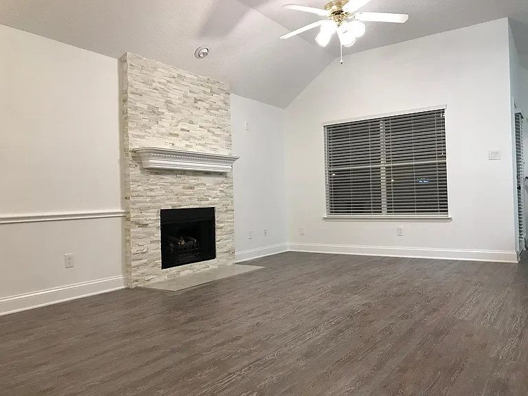 Living room and gas fireplace