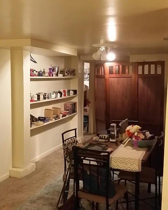 View of hall to bedrooms from Den