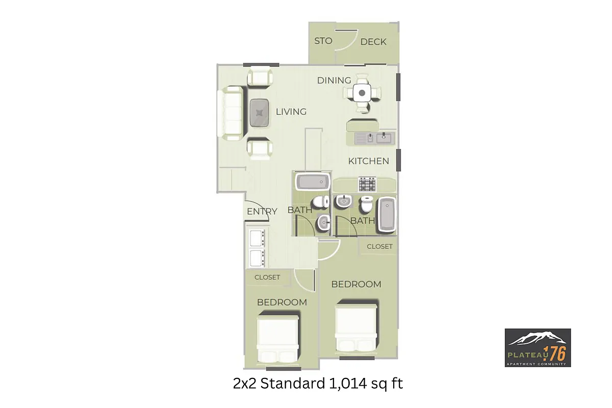 Floor plan 2 Bedroom Standard