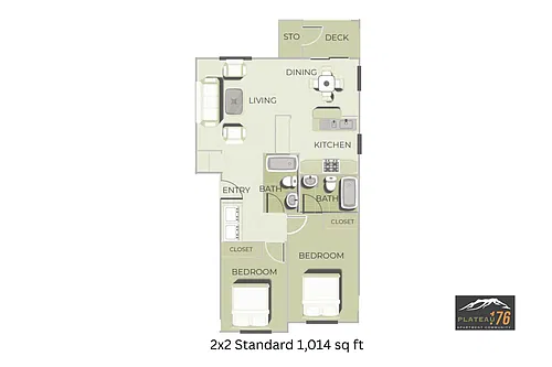 Floor plan 2 Bedroom Standard
