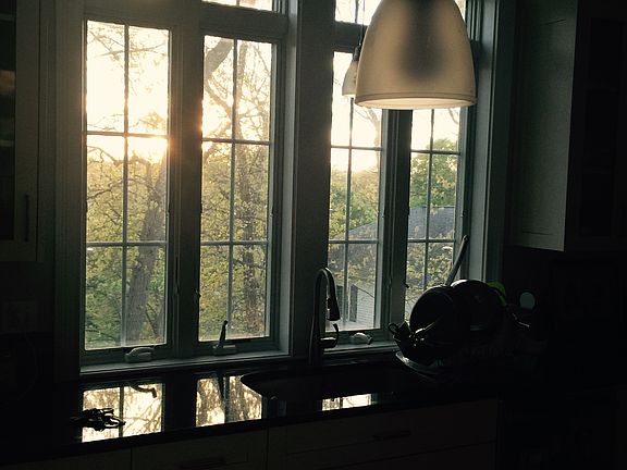 sunset from kitchen