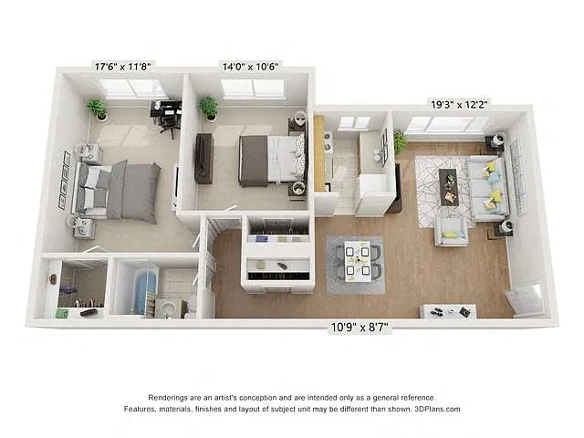 Floor plan 2x1 950 sf