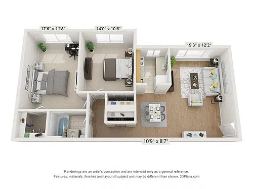 Floor plan 2x1 950 sf