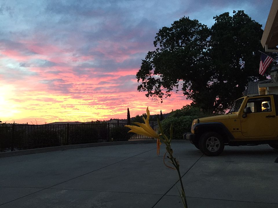 sunset from driveway