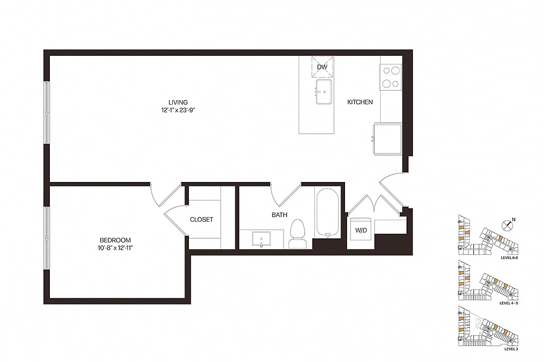 Floor plan One Bedroom A2