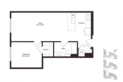 Floor plan One Bedroom A2