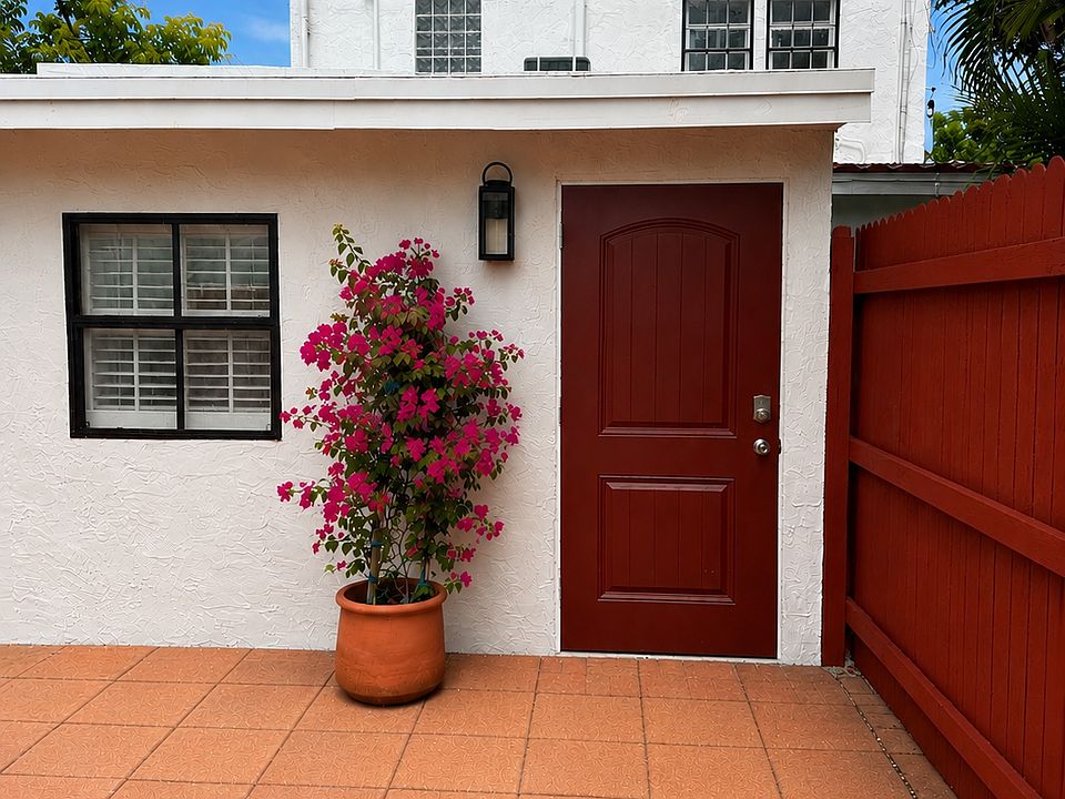 Private fenced patio and key less entry door