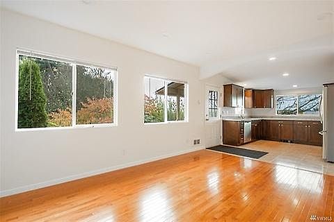 Main floor living room and kitchen