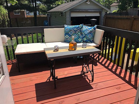 Deck from kitchen and garage