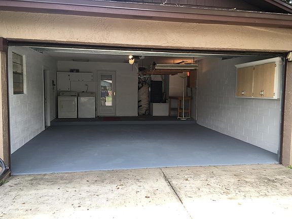 Freshly painted walls the floors