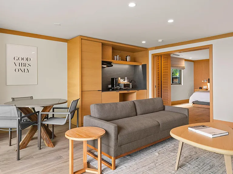 Contemporary finishings throughout the suites