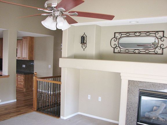 main floor living room built in and fireplace