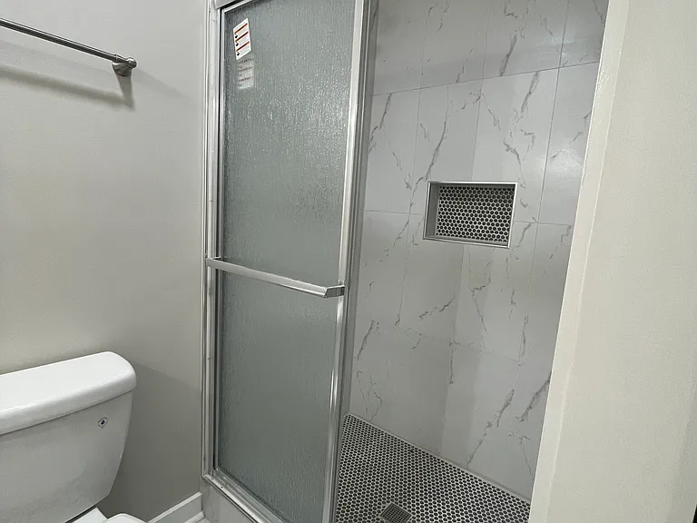 Full bathroom with shower, all brand new
