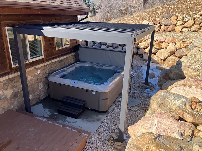 Enjoy relaxing in the hot tub after a long day.