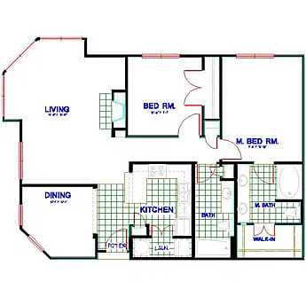 Floor plan Traditional 2x2 1093-1364 SF