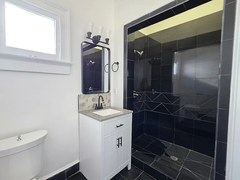 Modern bathroom with large shower