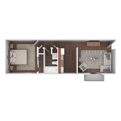 Floor plan One Bedroom Deluxe