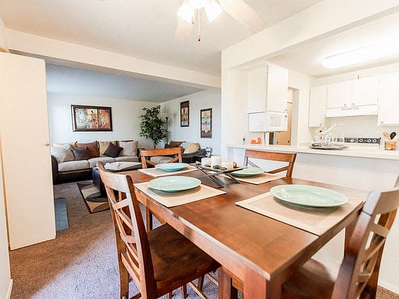 Tacoma Apartments - The Lodge at Madrona Apartments - Dining Room, Living Room, and Kitchen