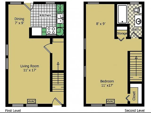 Floor plan One Bedroom Loft