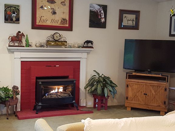 Gas stove in fireplace