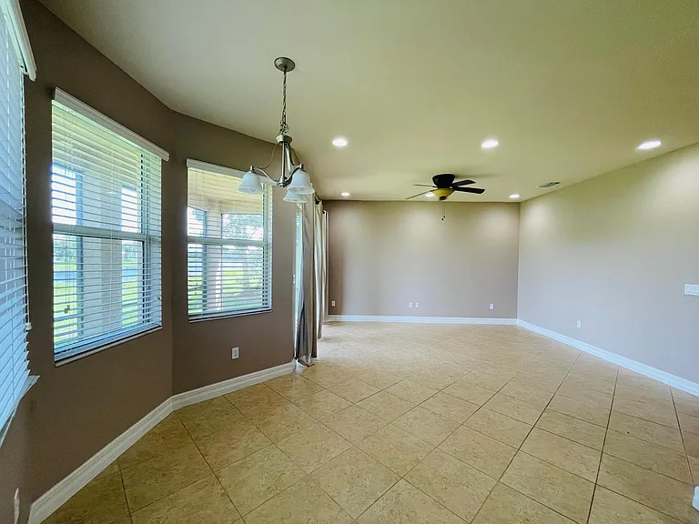 Breakfast nook and living room