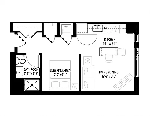 Floor plan Studio-0A